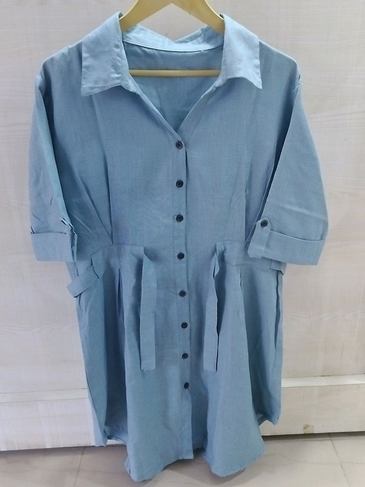 Blue Shirt Dress