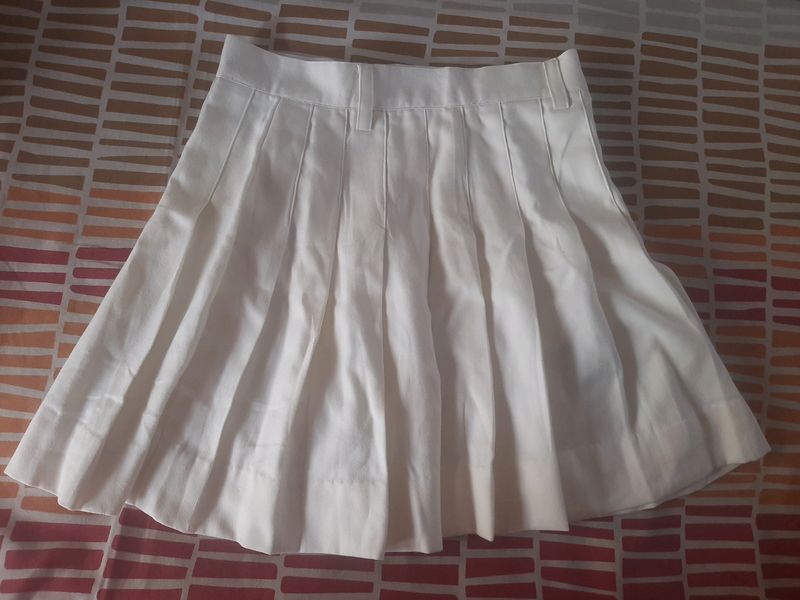 White Pleated Skirt Thrift Cute