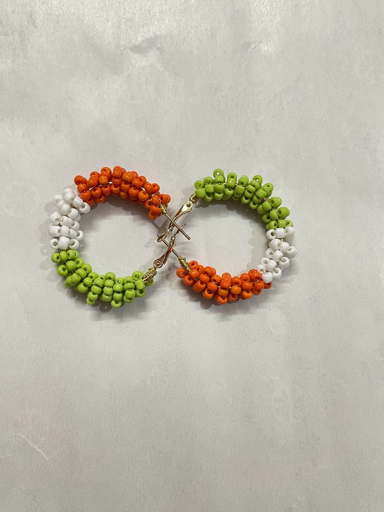 Tri Colour Hoop Earrings