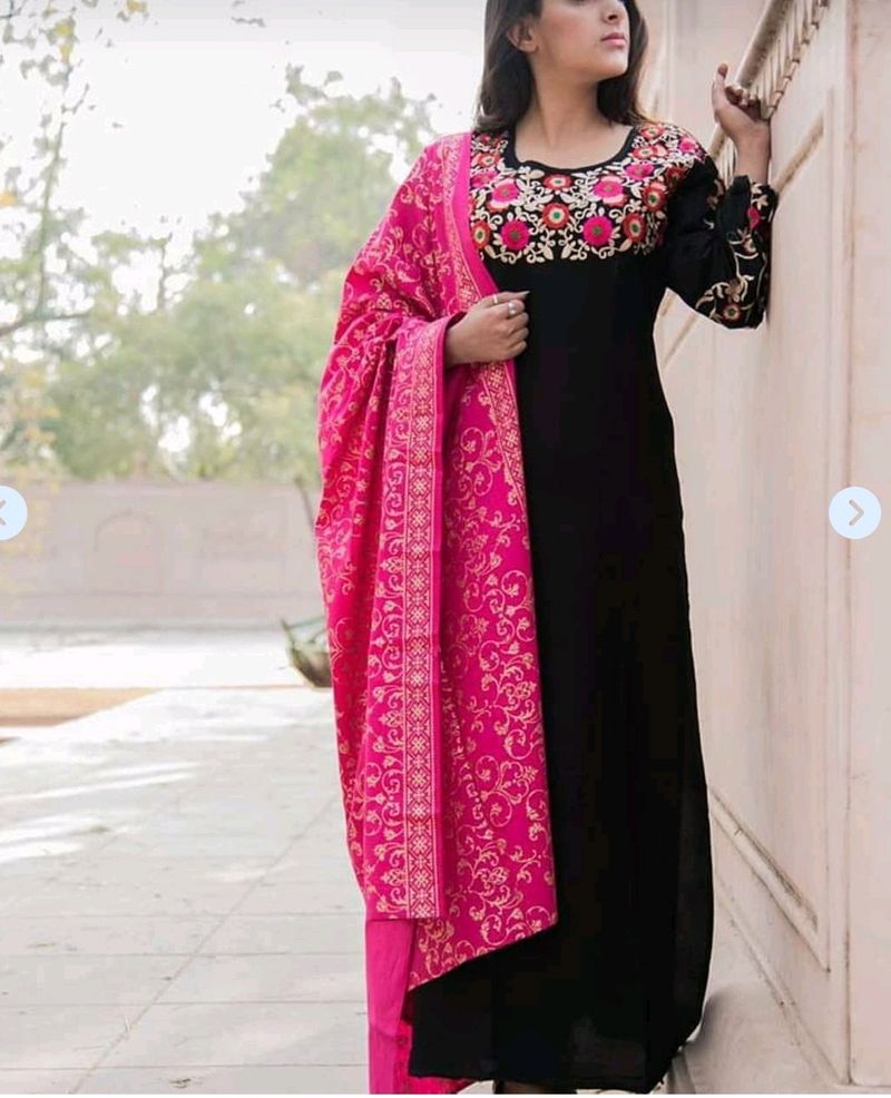 Long Gown Type Kurta With Dupatta