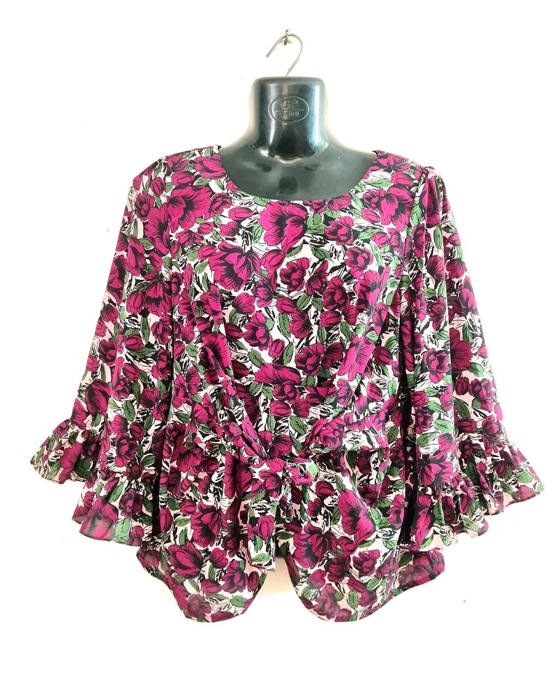 Code Multi Colour Floral Printed Top ( Women)