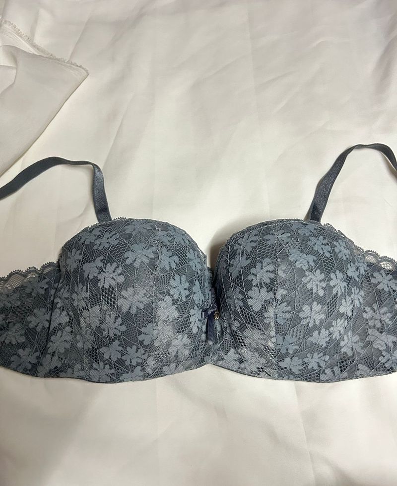 Grey Lace Bra