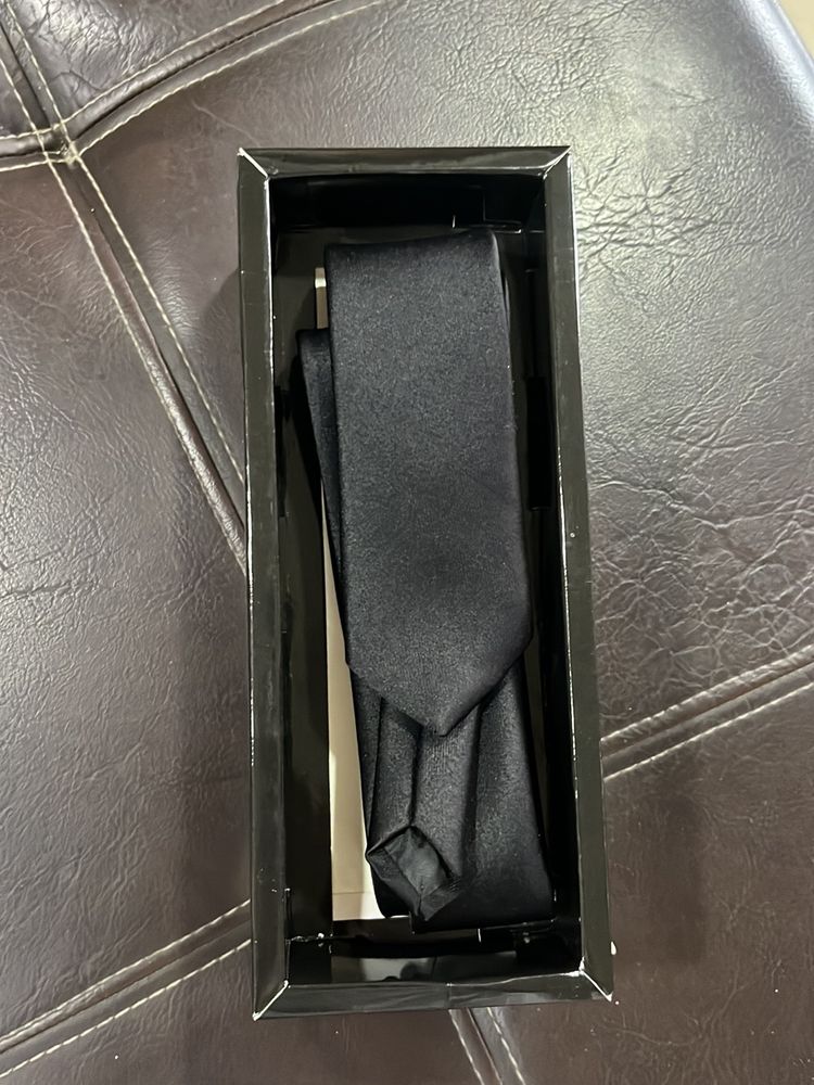 Black Satin Slim Tie