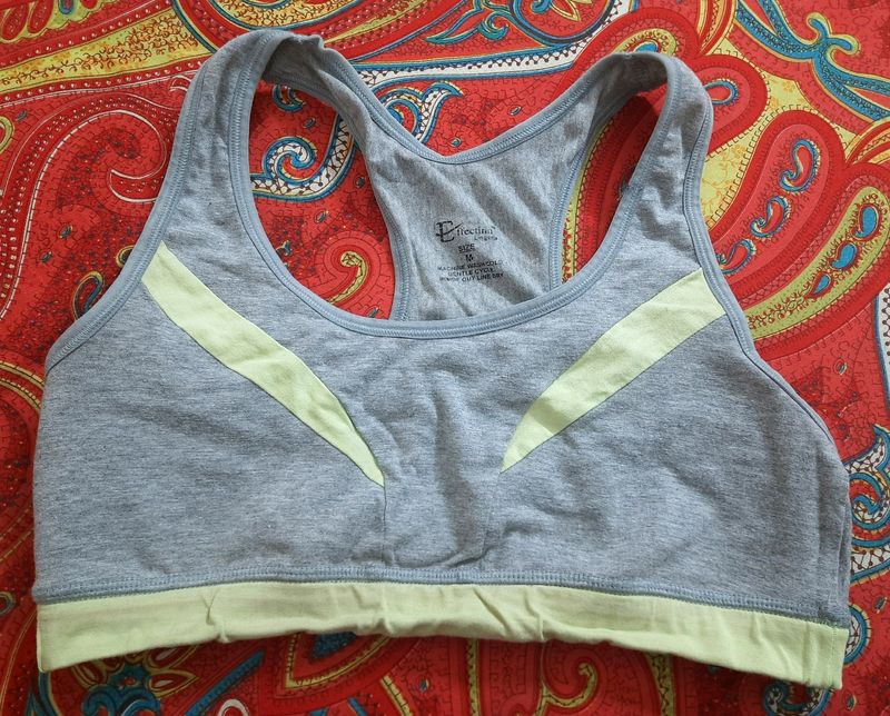 Grey Green Racerback Sports Bra M 34B