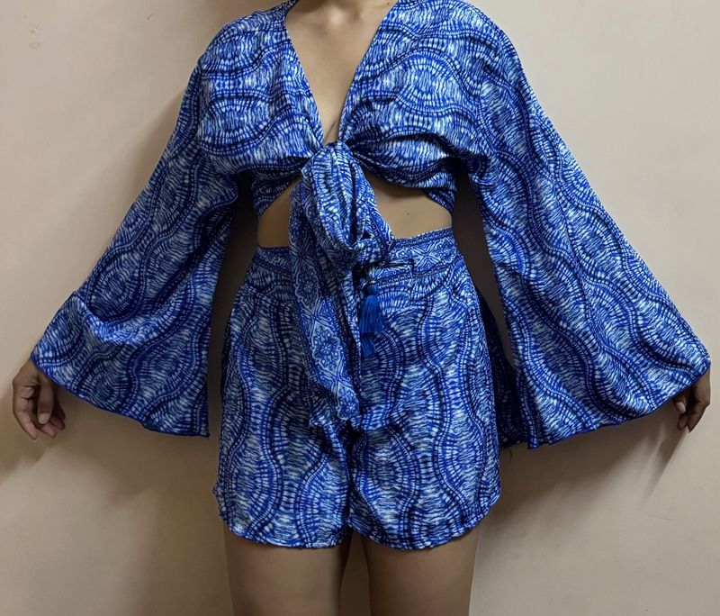 Blue Aztec Print Co-Ord Set