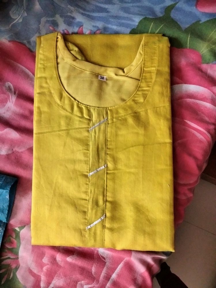 Lemon Yellow Festival Kurti