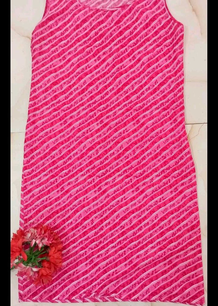 Pink Printed Summer Kurti