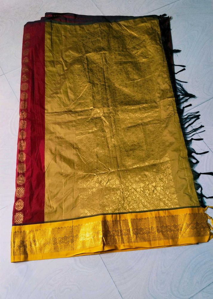 Red Colour Banarasi Silk Gadwal Design Saree