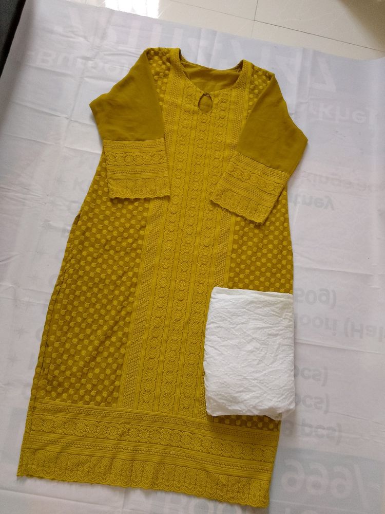 Chikankari Kurti  Plazo Set