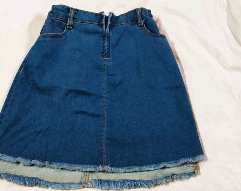 DENIM MINI SKIRT STRECHABLE WAIST SIZE LENGTH - 17