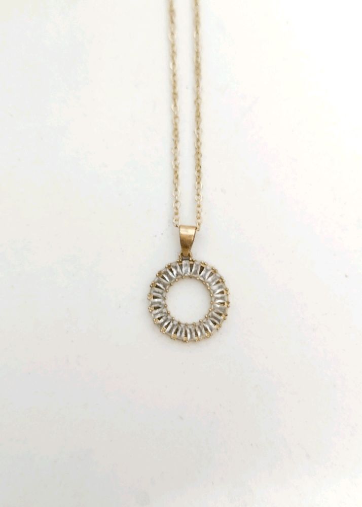 Diamond Gold Pendant With Golden Chain