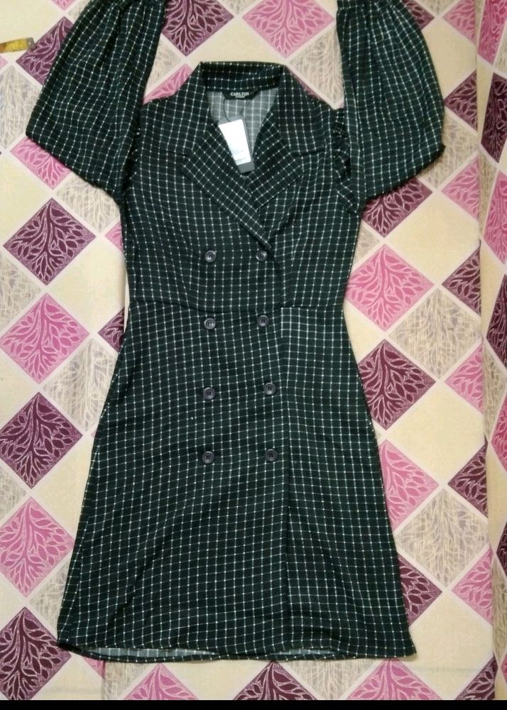 Checked Dress / Black N White Colour / Full Sleeve