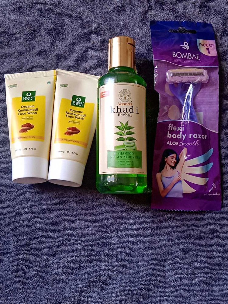 Face Wash+ Shampoo+ Bombae Women's Razor as Freebi