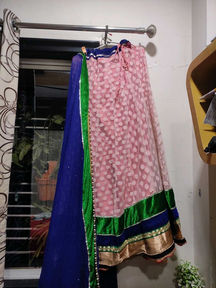 A Pink Lahengha/blue Chuni