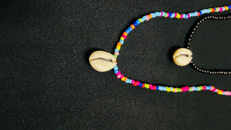 Colourful Beaded Choker With Pearl And Sea Shell