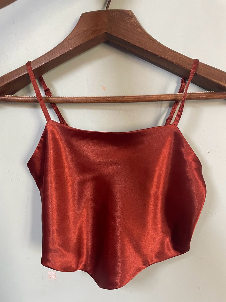 Berrylush Satin Shoulder Strap Top❤️