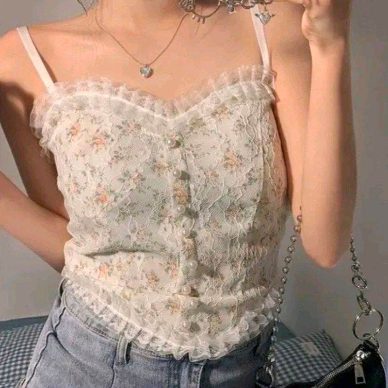 Floral Padded Crop Top