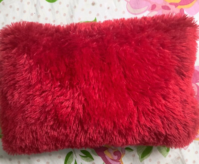 Brand New Red Fur Pillow