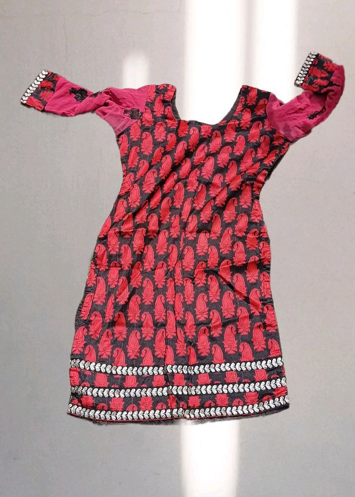 Beautiful red And Black Kurta