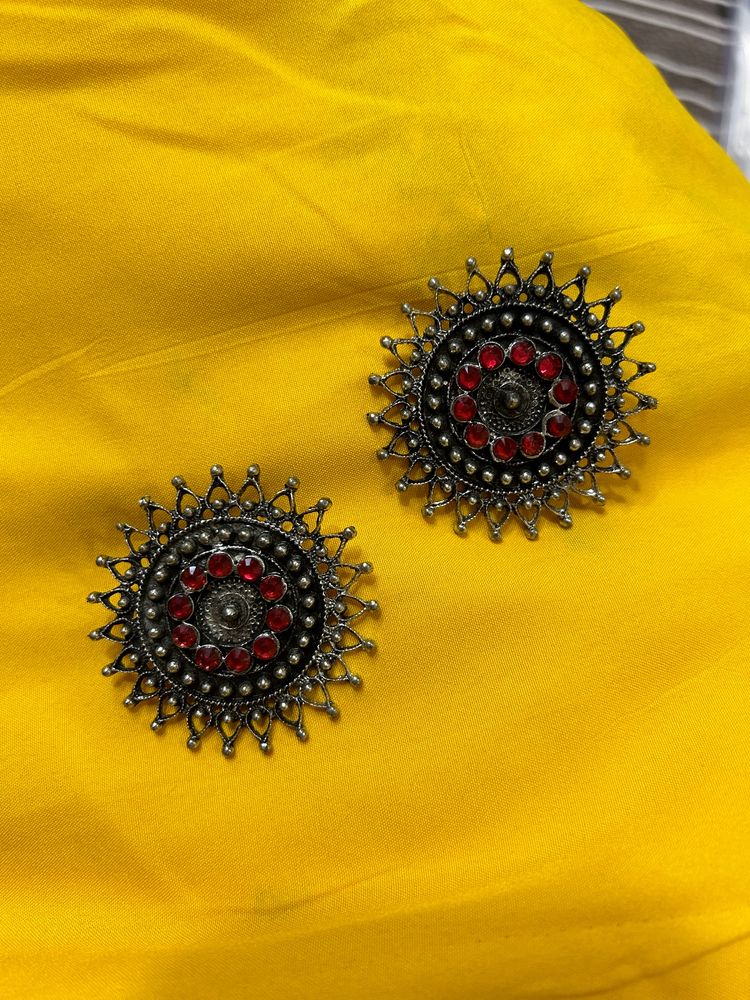 Statement Oxidised Earrings Stud