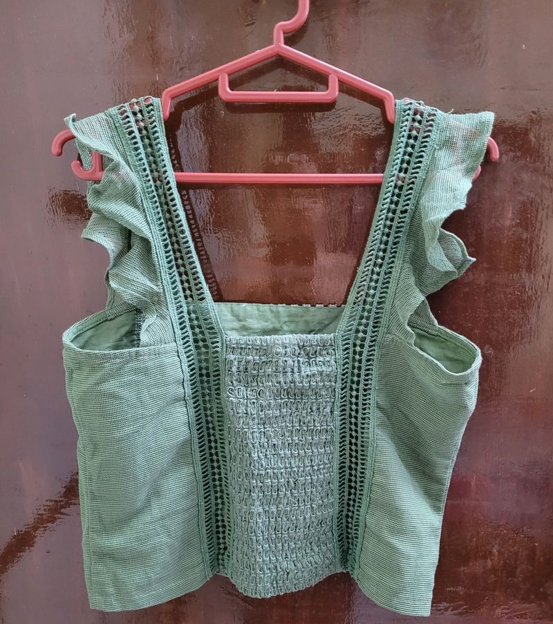 Roadster Green Crop Top