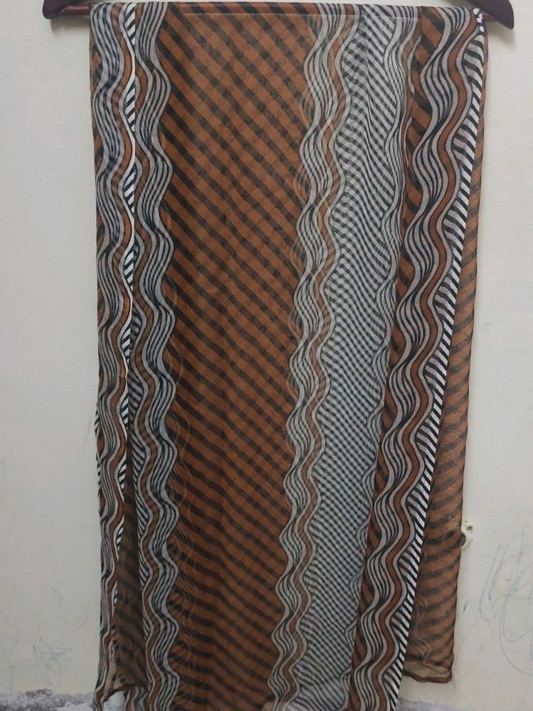 Brown Printed Dhuppatta