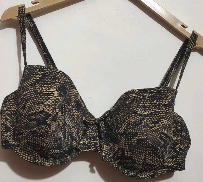 Leopard Print Brown Bra For Bust 38DD