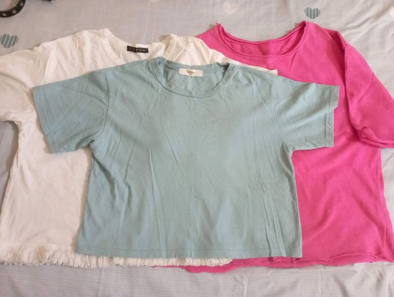 3combo Crop Top & Oversize Shirts