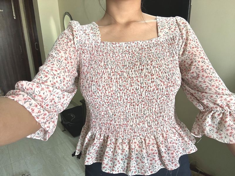 Square Neck Floral Top