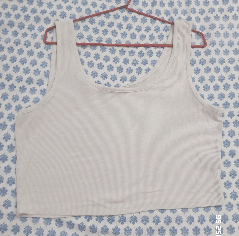 Shein White Basic Crop Top