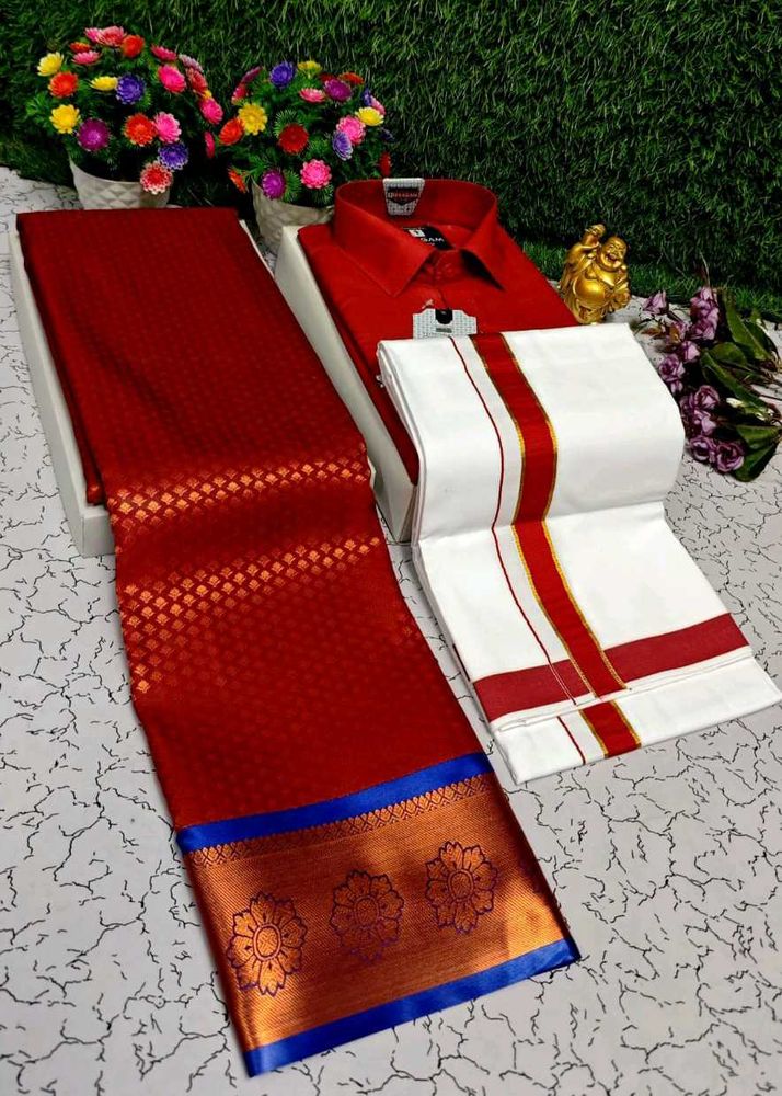 Combo Bridal Sarees With Shirt &Dhoti