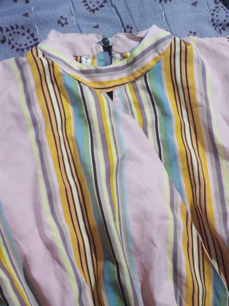 A line multicolour top