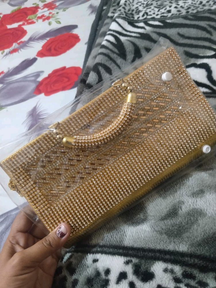 Golden Diamond Purse Clutches