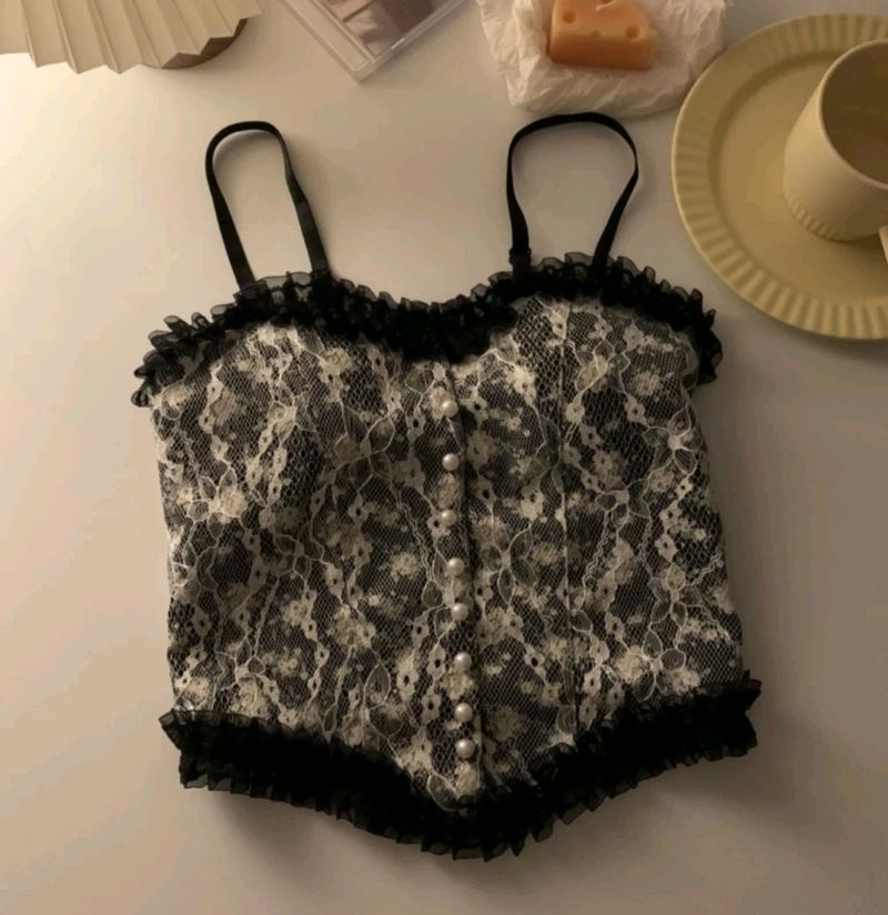 Cottagecore Lace Bustier Top