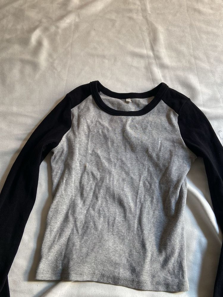 Grey and black slim T-shirt