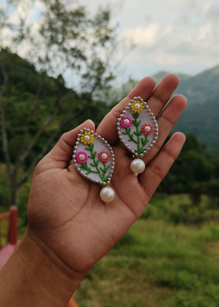 Handmade Embroidery Earrings