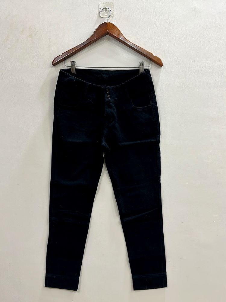 High Waist Black Denim Trouser/ Jeans