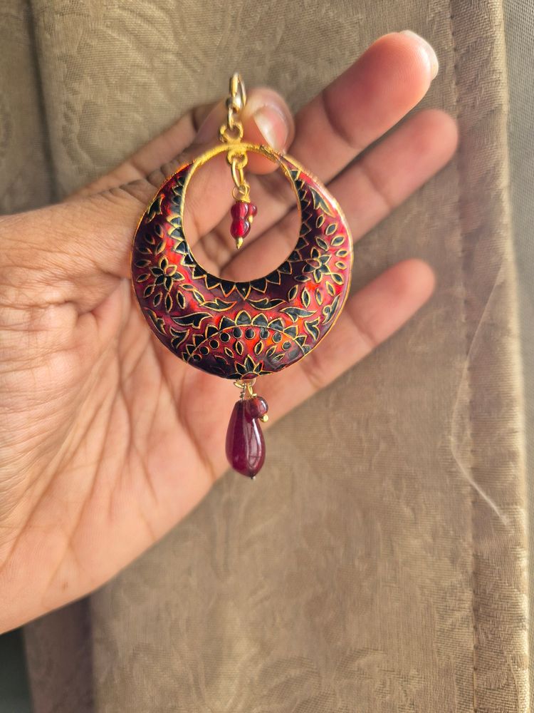 Maroon Ethnic Earrings