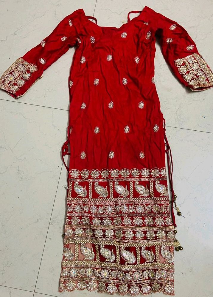 Heavy work kurti with salwar