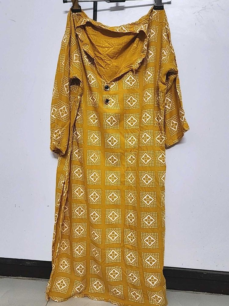 YELLOW MUSTARD Straight KURTA LIKE NEW /NEVER USED