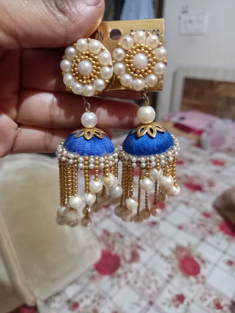 Handmade Earrings 💙 Jhumki