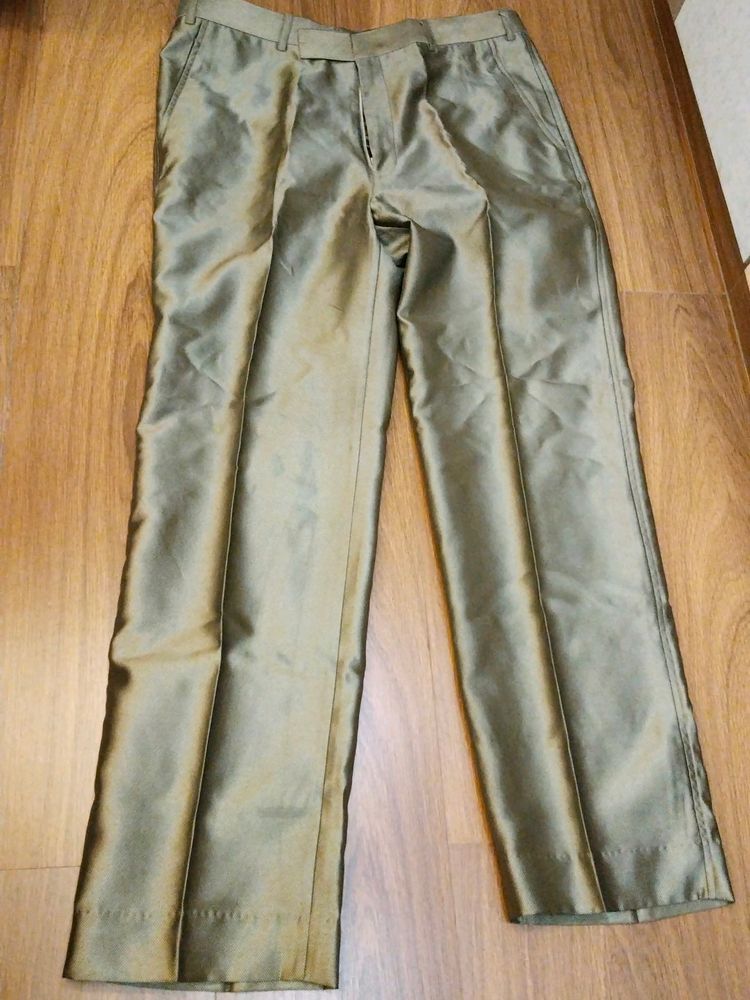 Shiny Trousers In Goldenish Beige