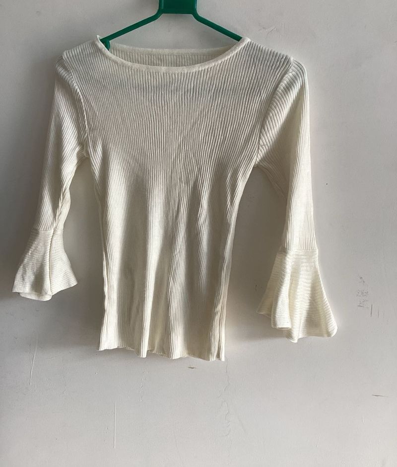 Off White Flared Top