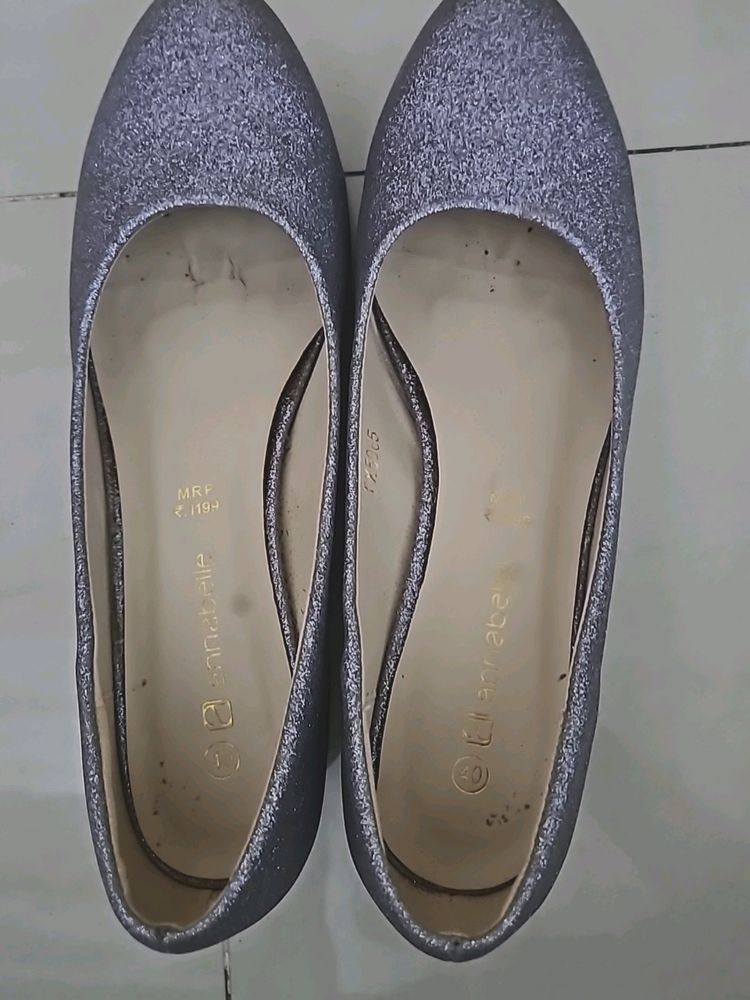 Silver Ballerina Heel Shoes