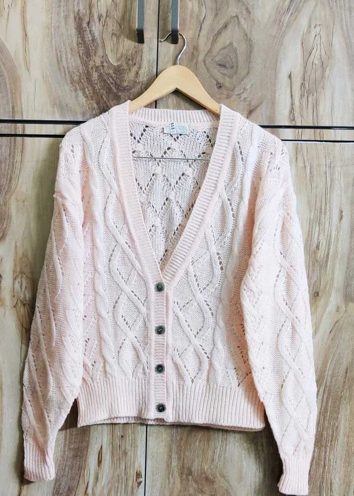 Peach Colour Designer Cardigan Size-40