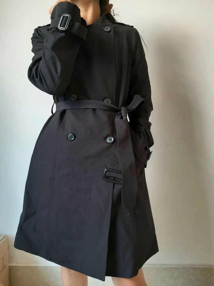 RENOMA BLACK TRENCH COAT