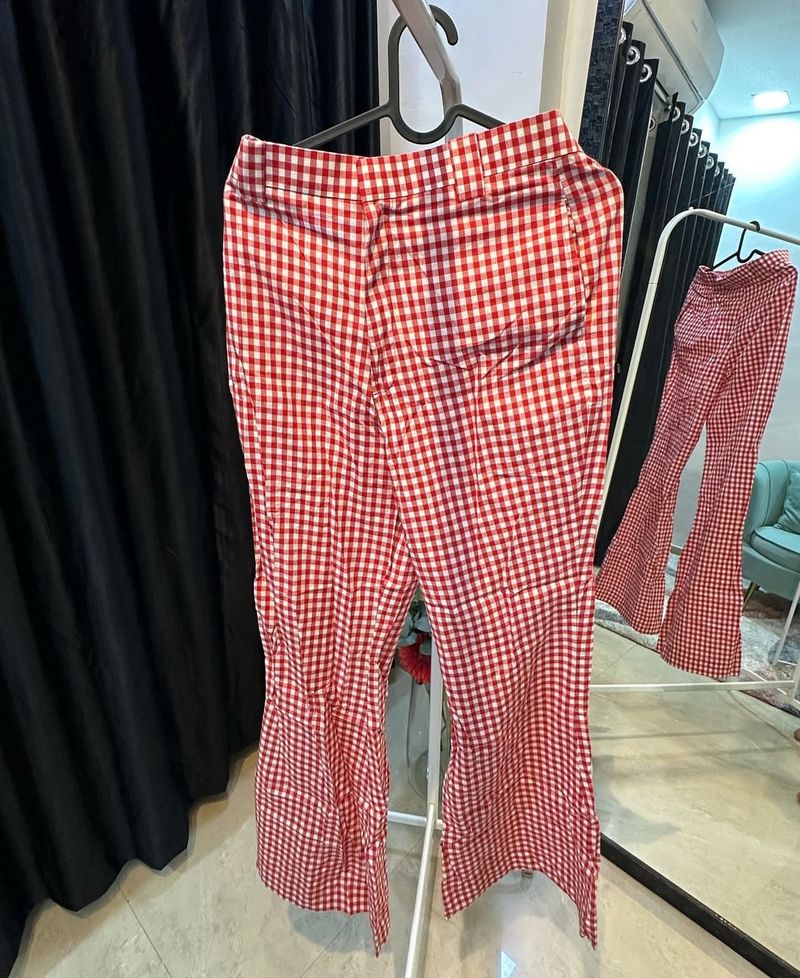 Gingham Bootcut Pants🤍