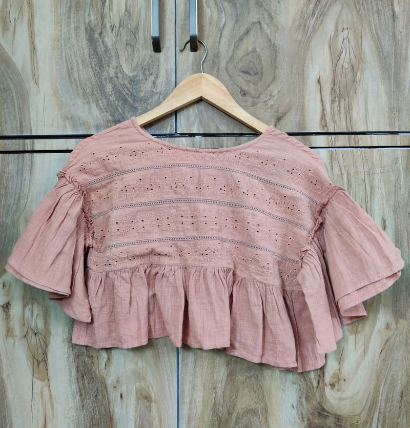 Light Brown Crop Top Bust Size-34-36