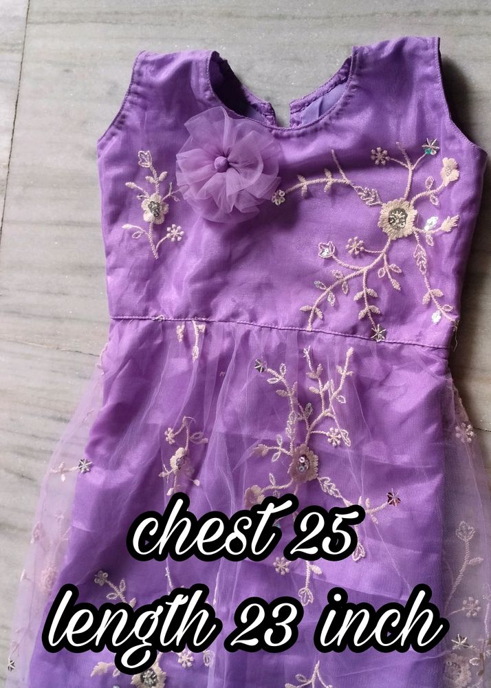 Purple 💜 Frock With Bow