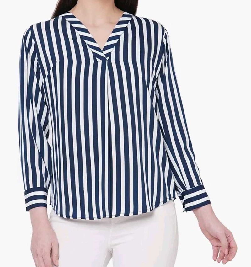 Striped 3/4th sleeve top